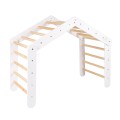 MeowBaby® Duży Domek z drabinką dla dzieci 112x61x94 cm składaną do pokoju. Drewno, Len, Wiskoza, Różowy Domek, Biała drabinka