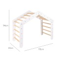MeowBaby® Duży Domek z drabinką dla dzieci 112x61x94 cm składaną do pokoju. Drewno, Len, Wiskoza, Różowy Domek, Biała drabinka