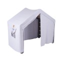 MeowBaby® Duży Domek z drabinką dla dzieci 112x61x94 cm składaną do pokoju. Drewno, Len, Wiskoza, Szaroniebieski Domek, Szara drabinka