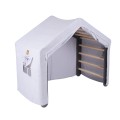 MeowBaby® Duży Domek z drabinką dla dzieci 112x61x94 cm składaną do pokoju. Drewno, Len, Wiskoza, Szaroniebieski Domek, Szara drabinka
