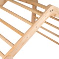 MeowBaby® Duży Domek z drabinką dla dzieci 112x61x94 cm składaną do pokoju. Drewno, Len, Wiskoza, Różowy Domek, Naturalna drabinka