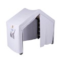 MeowBaby® Duży Domek z drabinką dla dzieci 112x61x94 cm składaną do pokoju. Drewno, Len, Wiskoza, Szaroniebieski Domek, Czarna drabinka