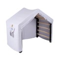 MeowBaby® Duży Domek z drabinką dla dzieci 112x61x94 cm składaną do pokoju. Drewno, Len, Wiskoza, Szaroniebieski Domek, Czarna drabinka