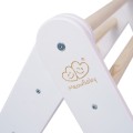 MeowBaby® Drabinka dla dzieci 60x61 cm składana do pokoju. Drewniana, Biała