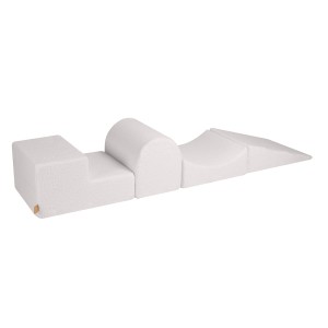 MeowBaby® Piankowy Zestaw do Zabawy, Plac Zabaw dla Dziecka, 4 elementy, Boucle, Biały