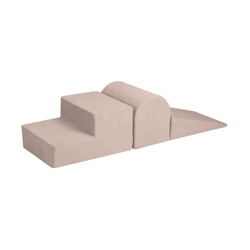 MeowBaby® Piankowy Zestaw do Zabawy, Plac Zabaw dla Dziecka, 3 elementy, Welurowy, Ecru