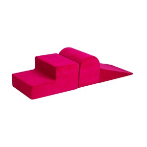 MeowBaby® Piankowy Zestaw do Zabawy, Plac Zabaw dla Dziecka, 3 elementy, Welurowy, Magenta
