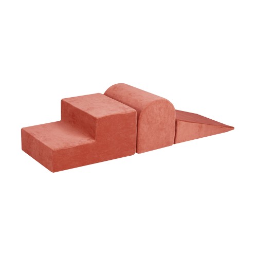 MeowBaby® Piankowy Zestaw do Zabawy, Plac Zabaw dla Dziecka, 3 elementy, Welurowy, Czerwień Marsala