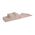 MeowBaby® Piankowy Zestaw do Zabawy, Plac Zabaw dla Dziecka, 4 elementy, Welurowy, Ecru
