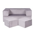 MeowBaby® Sofa dziecięca Standard, Welurowa, Szara