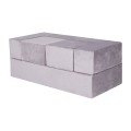 MeowBaby® Sofa dziecięca Standard, Welurowa, Szara