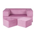 MeowBaby® Sofa dziecięca Standard, Welurowa, Różowa