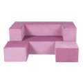 MeowBaby® Sofa dziecięca Standard, Welurowa, Różowa