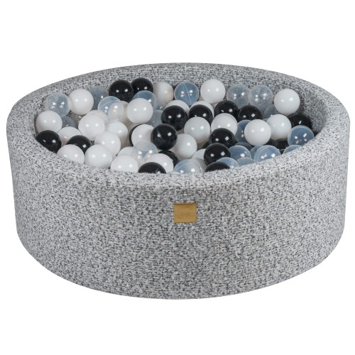 Okrągły Basen z 200 piłkami, 90x30cm, Szary Melanż, Boucle