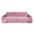 MeowBaby® Sofa dziecięca Premium, Welurowa, Różowa