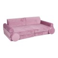 MeowBaby® Sofa dziecięca Premium, Welurowa, Różowa