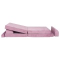 MeowBaby® Sofa dziecięca Premium, Welurowa, Różowa