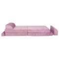 MeowBaby® Sofa dziecięca Premium, Welurowa, Różowa