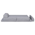 MeowBaby® Sztruksowa sofa dziecięca Premium, Szara