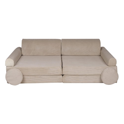 MeowBaby® Sztruksowa sofa dziecięca Premium, Ecru