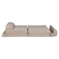 MeowBaby® Sztruksowa sofa dziecięca Premium, Ecru