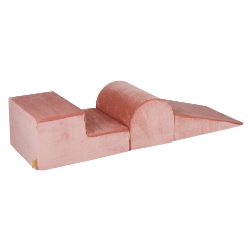MeowBaby® Piankowy Zestaw do Zabawy, Plac Zabaw dla Dziecka, 3 elementy, Sztruksowy, Morelowy