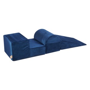 MeowBaby® Piankowy Zestaw do Zabawy, Plac Zabaw dla Dziecka, 3 elementy, Sztruksowy, Morski