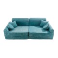 MeowBaby® Aesthetic Sztruksowa sofa dziecięca Premium, Turkusowa