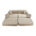 MeowBaby® Aesthetic Sztruksowa sofa dziecięca Premium, Ecru