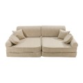 MeowBaby® Aesthetic Sztruksowa sofa dziecięca Premium, Ecru