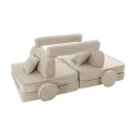 MeowBaby® Aesthetic Sztruksowa sofa dziecięca Premium, Ecru