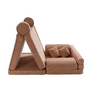 MeowBaby® Aesthetic Sztruksowa sofa dziecięca Premium, Pudrowy róż