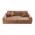 MeowBaby® Aesthetic Sztruksowa sofa dziecięca Premium, Pudrowy róż