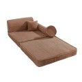MeowBaby® Aesthetic Sztruksowa sofa dziecięca Premium, Pudrowy róż