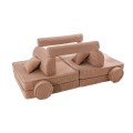 MeowBaby® Aesthetic Sztruksowa sofa dziecięca Premium, Pudrowy róż