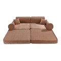 MeowBaby® Aesthetic Sztruksowa sofa dziecięca Premium, Pudrowy róż