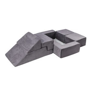 MeowBaby® Velvet Bricks Set Multifunkcyjny plac zabaw dla dzieci, Szary