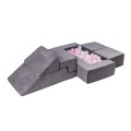 MeowBaby® Velvet Bricks Set Multifunkcyjny plac zabaw dla dzieci, Szary