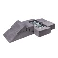 MeowBaby® Velvet Bricks Set Multifunkcyjny plac zabaw dla dzieci, Szary