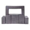 MeowBaby® Velvet Bricks Set Multifunkcyjny plac zabaw dla dzieci, Szary
