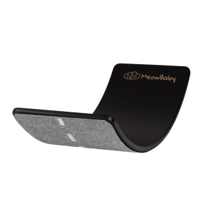 MeowBaby® Deska do Balansowania z Filcem 80x30cm dla Dzieci, Balance Board Czarny z Filcem, Autostrada, Szary Melanż