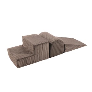 MeowBaby® Aesthetic Piankowy Zestaw do Zabawy, Plac Zabaw dla Dziecka, 3 elementy, Sztruksowy, Brązowy