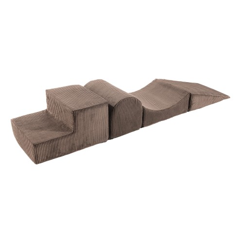 MeowBaby® Aesthetic Piankowy Zestaw do Zabawy, Plac Zabaw dla Dziecka, 4 elementy, Sztruksowy, Brązowy