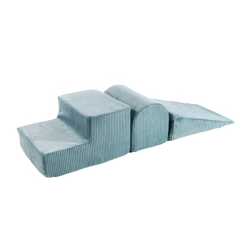 MeowBaby® Aesthetic Piankowy Zestaw do Zabawy, Plac Zabaw dla Dziecka, 3 elementy, Sztruksowy, Turkusowy
