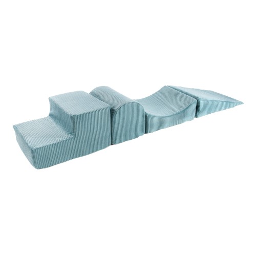 MeowBaby® Aesthetic Piankowy Zestaw do Zabawy, Plac Zabaw dla Dziecka, 4 elementy, Sztruksowy, Turkusowy