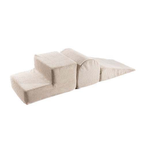 MeowBaby® Aesthetic Piankowy Zestaw do Zabawy, Plac Zabaw dla Dziecka, 3 elementy, Sztruksowy, Ecru