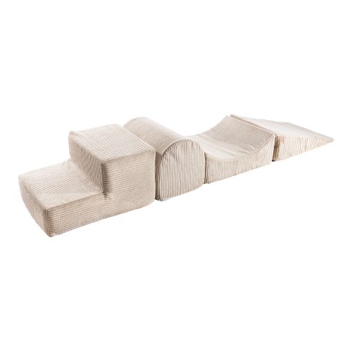 MeowBaby® Aesthetic Piankowy Zestaw do Zabawy, Plac Zabaw dla Dziecka, 4 elementy, Sztruksowy, Ecru