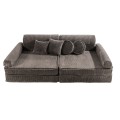 MeowBaby® Aesthetic Sztruksowa sofa dziecięca Premium, Brązowa