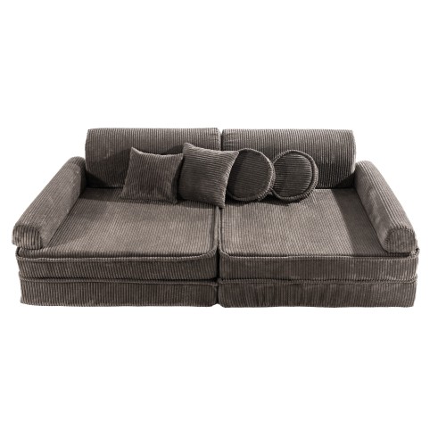 MeowBaby® Aesthetic Sztruksowa sofa dziecięca Premium, Brązowa