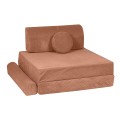 MeowBaby® Sztruksowa sofa dziecięca Premium, Ceglana